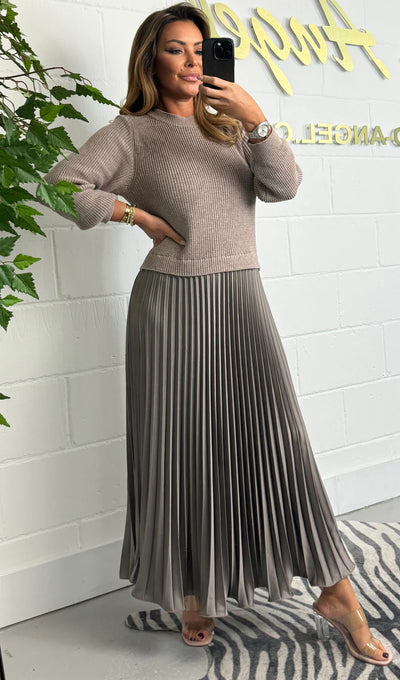 Long Sleeve Jumper & Pleated Bottom Dress